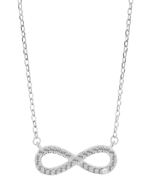 925/- Echt Silber Halskette mit Anhänger, Infinity, 42+3cm