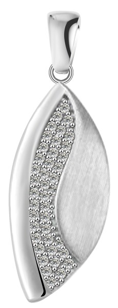 925/- Echt Silber Anhänger ohne Kette "Palila", Zirkoniabesatz, matt/poliert, 925/rhodiniert