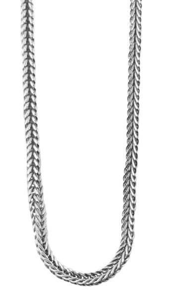 925/- Echt Silber Fuchsschwanzkette, vierkant, 925/rhodiniert