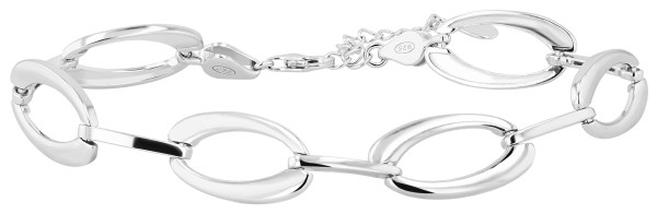 925/- Echt Silber Armband "Josèphe" 18 + 3 cm, rhodiniert