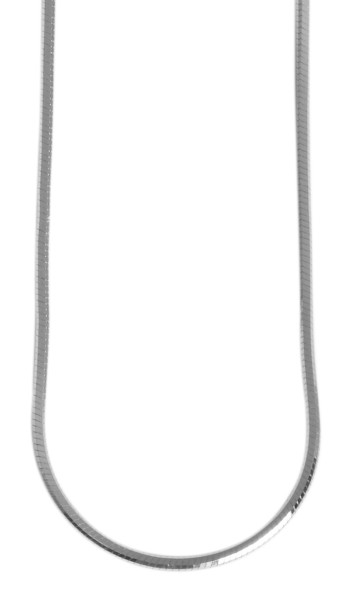 925/- Echt Silber Schlangenkette, 1 mm, rhodiniert