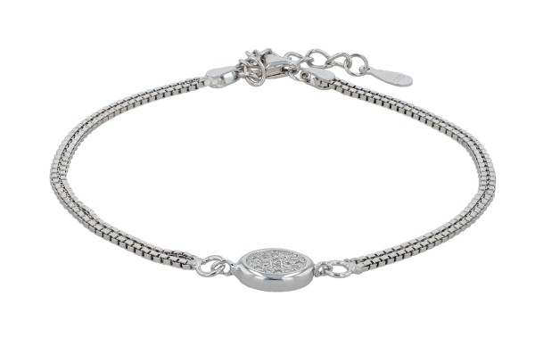 925/- Echt Silber Armband "Yara", rhodiniert, 17+3 cm