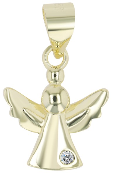 925er Sterling Silber Kettenanhänger Engel "Elva" mit Zirkonia, vergoldet oder rhodiniert