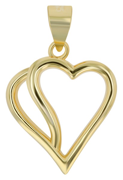 925er Echt Silber Kettenanhänger Herz "Jil", vergoldet oder rhodiniert