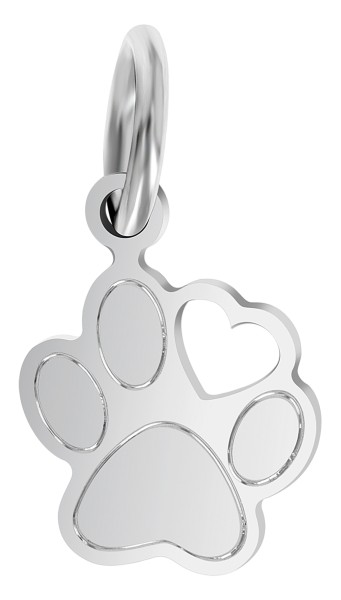 925/- Echt Silber Anhänger "Cute Paw" (ohne Kette), Pfote/ Pfötchen, rhodiniert