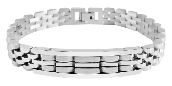 "Matej" - Edelstahl Gliederarmband mit Gravurplatte