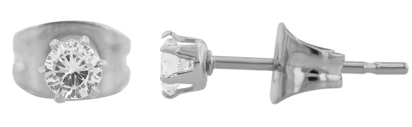 Akzent Ohrstecker "Joss" aus Edelstahl, Zirkoniabesatz, Ø 3 mm, silber- oder goldfarben