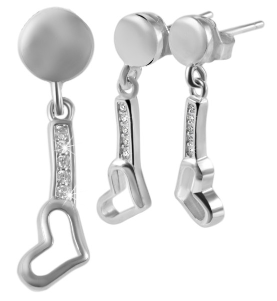 925/- Echt Silber Schmuckset mit Ohrringen und Anhänger, 925/rhodiniert