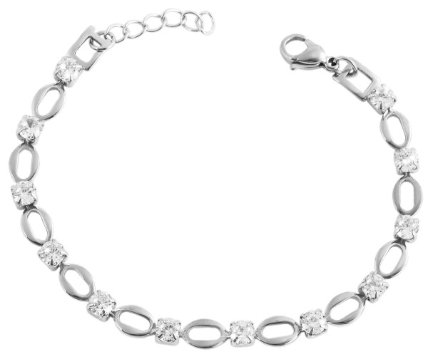 Akzent Schmuckarmband aus Edelstahl mit Zirkonia