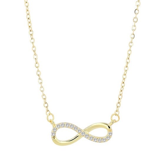 925/- Echt Silber Infinity-Halskette "Thessa", rhodiniert oder vergoldet
