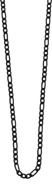 Akzent Figarokette aus Edelstahl, 4 mm, schwarz