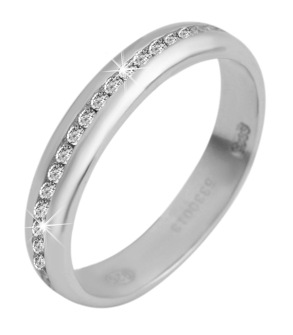 Silber RINGE 925/rhodiniert Ring, aus Silber | (925er | Ringe Sterling) Akzent | Shop gefasst, Echt Zirkonia 925