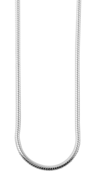 925/- Echt Silber Schlangenkette, 1,4 mm, rhodiniert