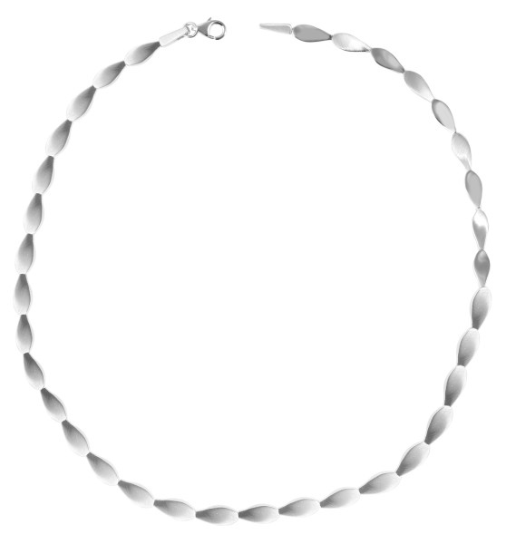 925/- Echt Silber Halskette "Elenor", matt/poliert, 925/rhodiniert