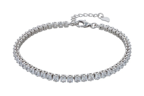 925/- Echt Silber Tennisarmband "Venetia", rhodiniert, 17+3 cm