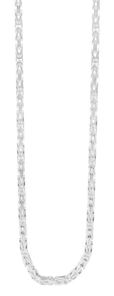 925/- Echt Silber Königskette, 4 mm, weiß