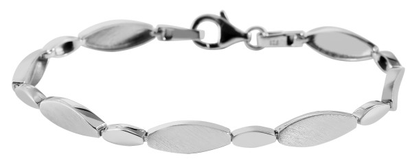 925/- Echt Silber Armband, matt/poliert, 925/rhodiniert