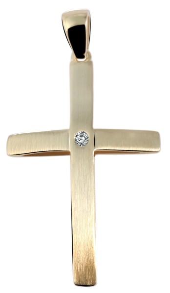 333/- Gold Anhänger ohne Kette "Darlien", Kreuz mit Zirkoniabesatz, 8 Karat, Gelbgold