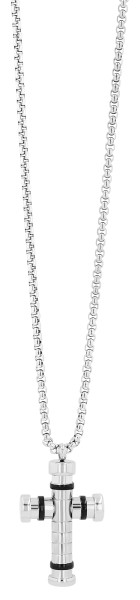 Akzent Kreuzkette "Renzo" aus Edelstahl, 60 cm