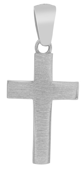 925/- Echt Silber Kreuz Anhänger "Eternal Faith" , matt, rhodiniert