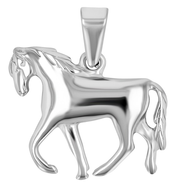Kettenanhänger Edelstahl "Amigo" Pferd, silberfarbig