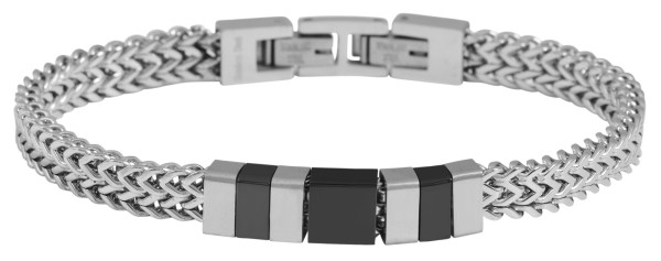 Akzent Panzerarmband, Edelstahl, Clipverschluss