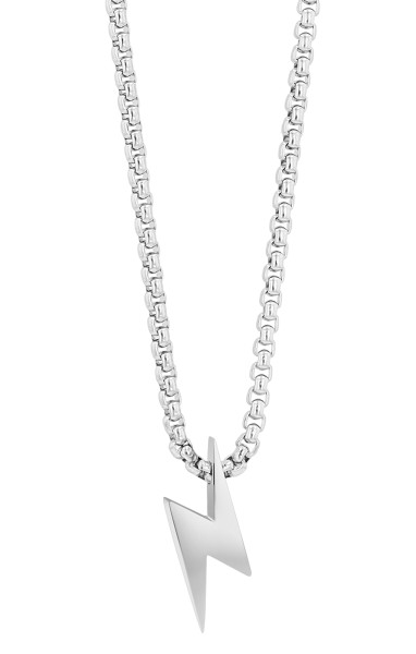 Akzent Halskette "Éclair" aus Edelstahl, Blitzanhänger, 61 cm