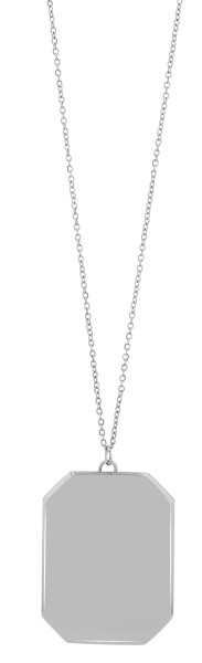 Akzent Halskette "Rowan", Edelstahl, hochglanzpolierter Gravuranhänger, 42+5 cm