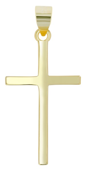 925/- Echtsilber Kettenanhänger "Crispus", Kreuz, rhodiniert oder vergoldet