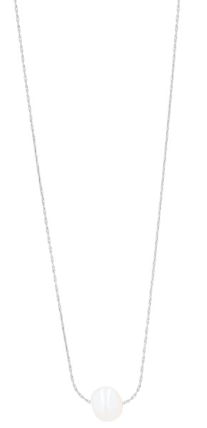 Akzent Halskette "Indra" mit Perle, Edelstahl, 43+5 cm
