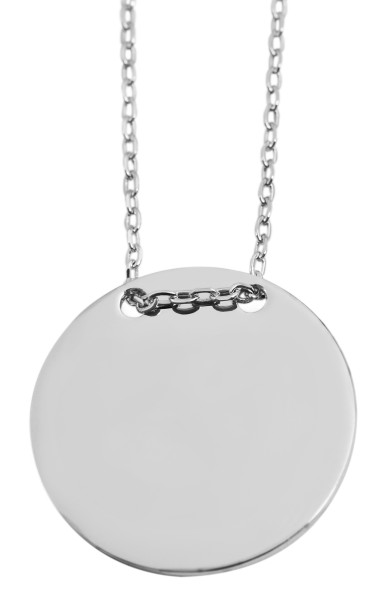 925/- Echt Silber Halskette, 43+5cm, 925/rhodiniert, 3,4g